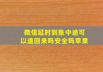 微信延时到账中途可以退回来吗安全吗苹果