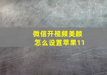 微信开视频美颜怎么设置苹果11