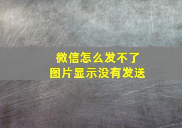 微信怎么发不了图片显示没有发送