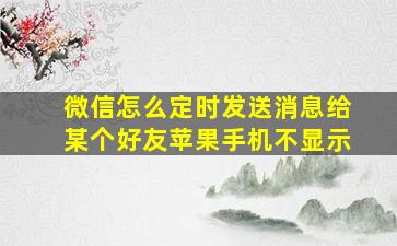 微信怎么定时发送消息给某个好友苹果手机不显示