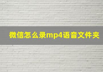 微信怎么录mp4语音文件夹