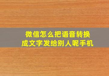 微信怎么把语音转换成文字发给别人呢手机