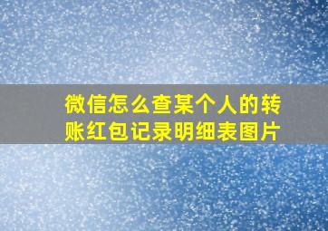 微信怎么查某个人的转账红包记录明细表图片