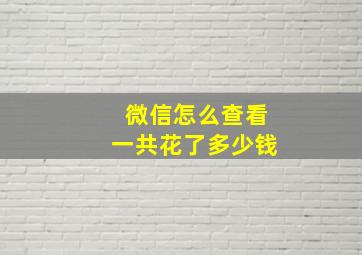 微信怎么查看一共花了多少钱