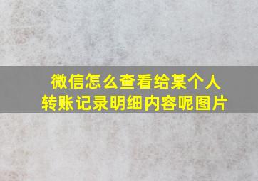 微信怎么查看给某个人转账记录明细内容呢图片