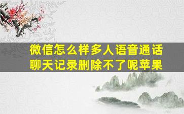 微信怎么样多人语音通话聊天记录删除不了呢苹果