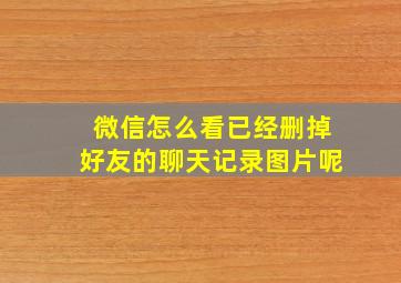 微信怎么看已经删掉好友的聊天记录图片呢