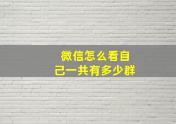 微信怎么看自己一共有多少群