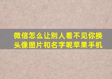 微信怎么让别人看不见你换头像图片和名字呢苹果手机