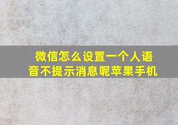 微信怎么设置一个人语音不提示消息呢苹果手机