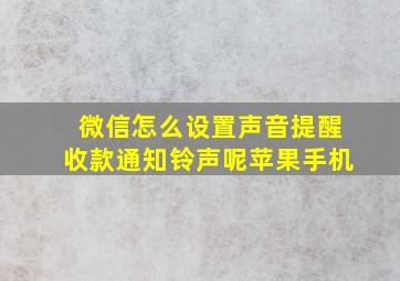 微信怎么设置声音提醒收款通知铃声呢苹果手机