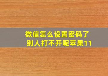 微信怎么设置密码了别人打不开呢苹果11