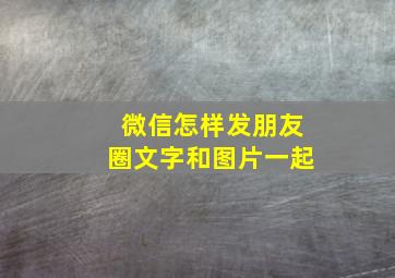 微信怎样发朋友圈文字和图片一起