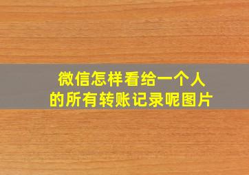 微信怎样看给一个人的所有转账记录呢图片