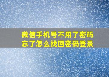 微信手机号不用了密码忘了怎么找回密码登录