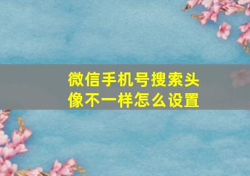 微信手机号搜索头像不一样怎么设置