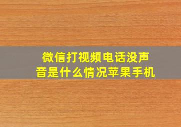 微信打视频电话没声音是什么情况苹果手机