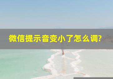 微信提示音变小了怎么调?