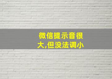 微信提示音很大,但没法调小