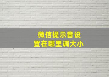 微信提示音设置在哪里调大小