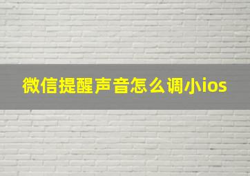 微信提醒声音怎么调小ios