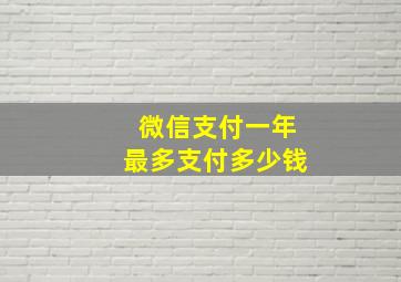 微信支付一年最多支付多少钱