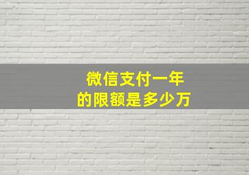 微信支付一年的限额是多少万