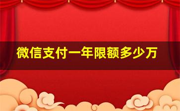 微信支付一年限额多少万