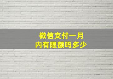 微信支付一月内有限额吗多少