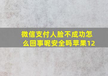 微信支付人脸不成功怎么回事呢安全吗苹果12