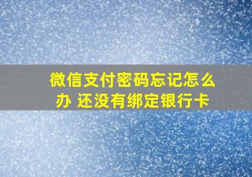 微信支付密码忘记怎么办 还没有绑定银行卡