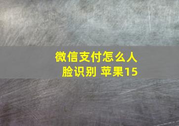 微信支付怎么人脸识别 苹果15