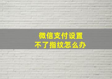 微信支付设置不了指纹怎么办