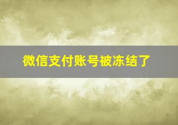 微信支付账号被冻结了