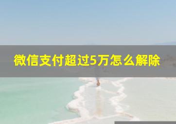 微信支付超过5万怎么解除