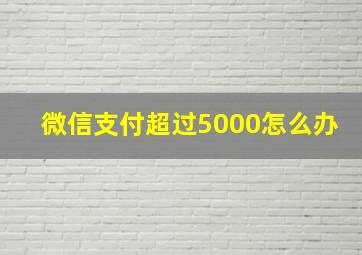 微信支付超过5000怎么办