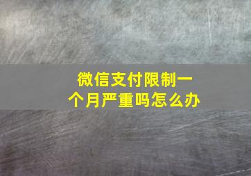 微信支付限制一个月严重吗怎么办