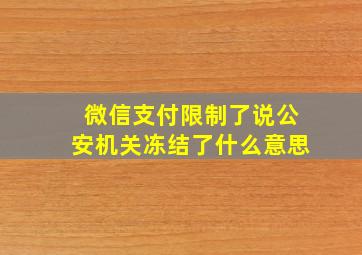 微信支付限制了说公安机关冻结了什么意思