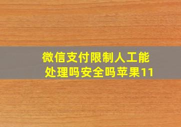 微信支付限制人工能处理吗安全吗苹果11