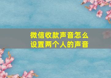 微信收款声音怎么设置两个人的声音