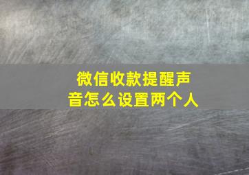 微信收款提醒声音怎么设置两个人