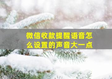 微信收款提醒语音怎么设置的声音大一点