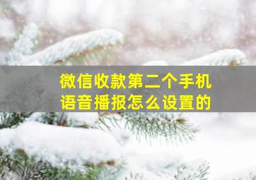 微信收款第二个手机语音播报怎么设置的