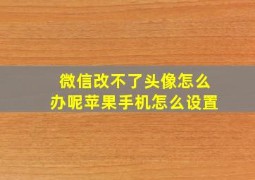 微信改不了头像怎么办呢苹果手机怎么设置