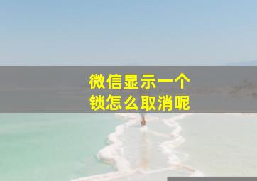 微信显示一个锁怎么取消呢