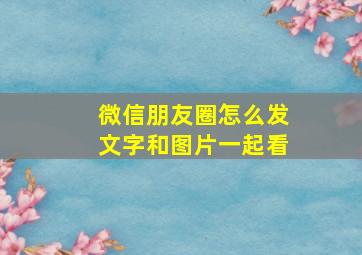 微信朋友圈怎么发文字和图片一起看