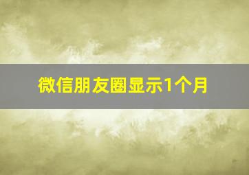 微信朋友圈显示1个月