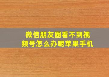 微信朋友圈看不到视频号怎么办呢苹果手机