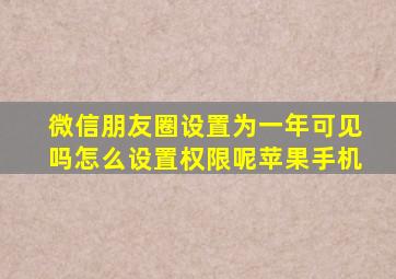 微信朋友圈设置为一年可见吗怎么设置权限呢苹果手机