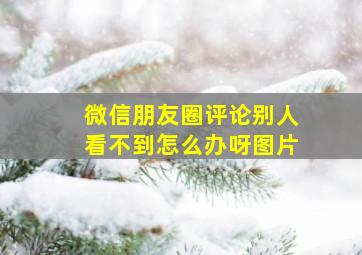 微信朋友圈评论别人看不到怎么办呀图片